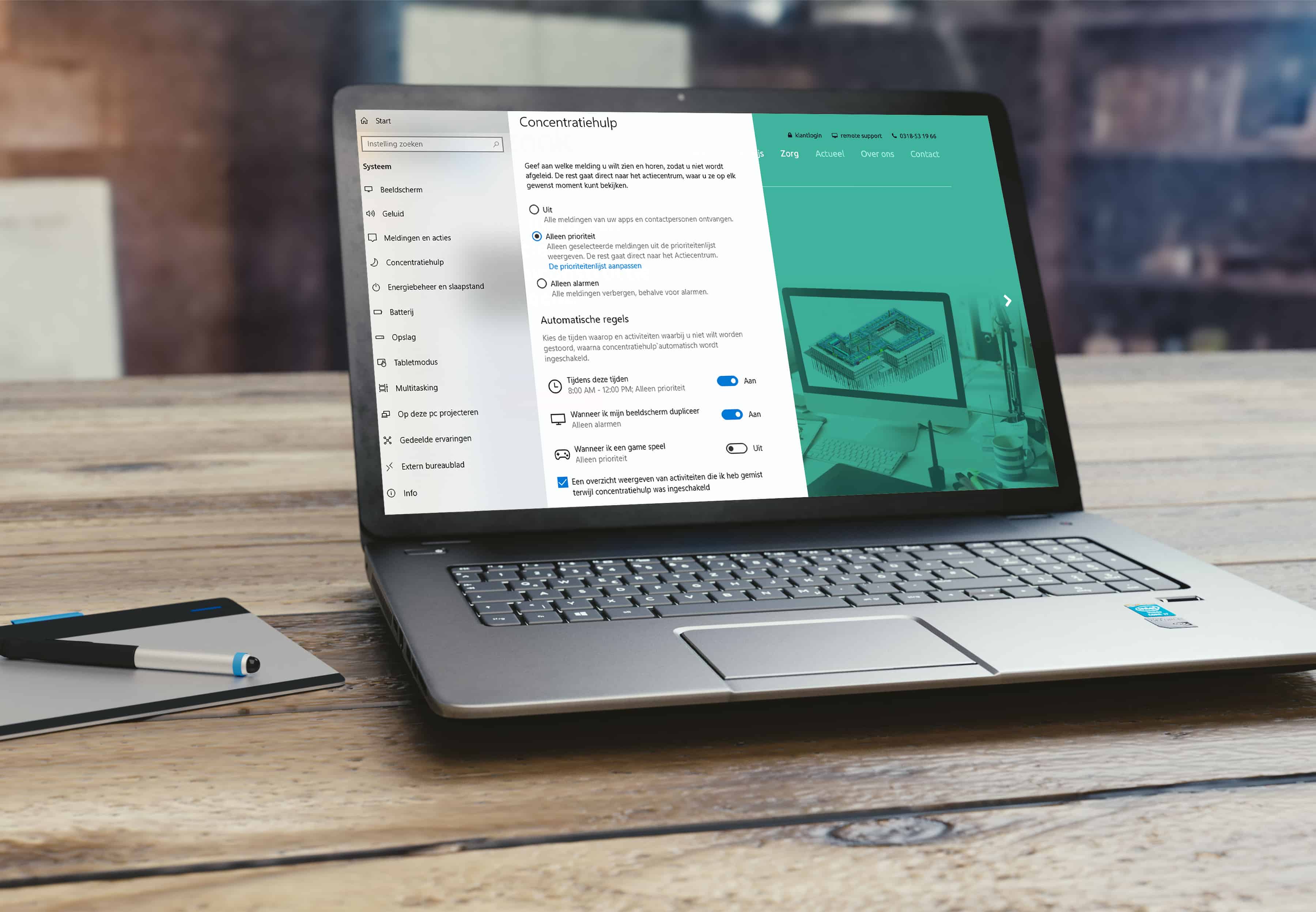 Focus Assist Concentratiehulp Windows 10